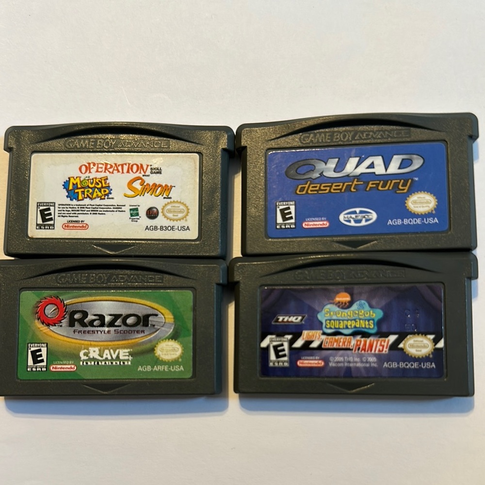 Nintendo Game Boy Advance Game Cartridge Set of 4 games
